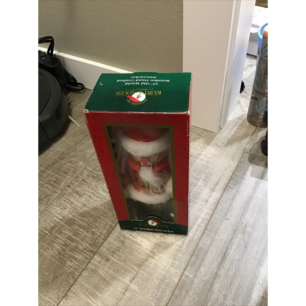 Vintage Kurt Adler Old World Wooden Nutcracker Santa with‎ Lantern Original Box